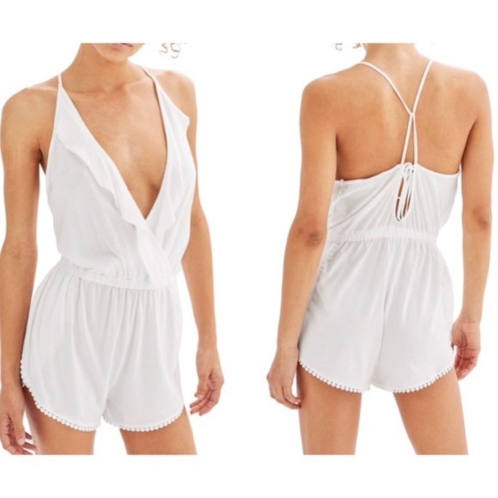 Topshop Women’s White Romper NWT Medium